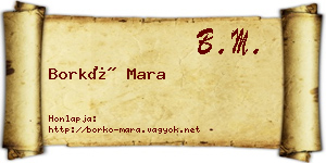 Borkó Mara névjegykártya